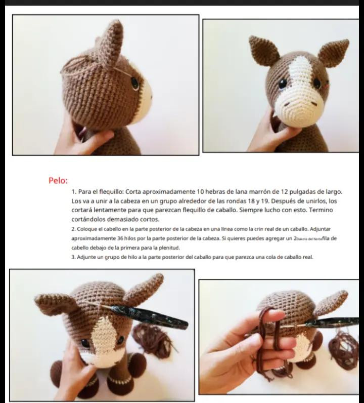 Patrón de ganchillo para crear un adorable caballo amigurumi