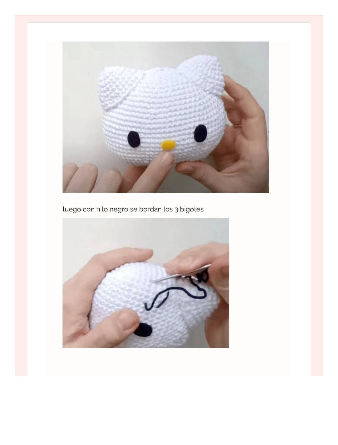 Patrón de ganchillo para crear un adorable gato con lazo rojo