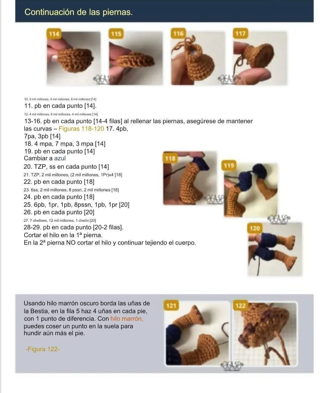 Patrón de ganchillo para crear una bestia encantadora y detallada.