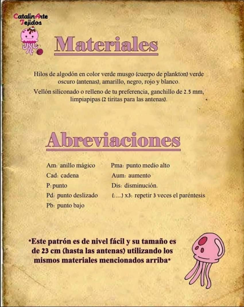 Patrón de ganchillo para hacer a Plankton y hamburguesas adorables