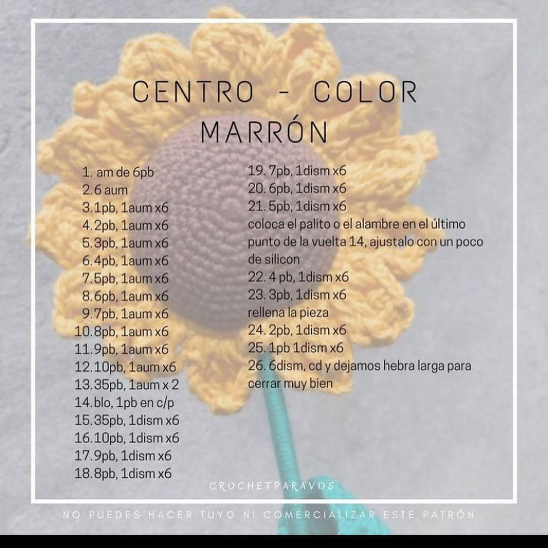 Patrón de Girasol a Crochet: Descarga Gratis y Crea el Tuyo