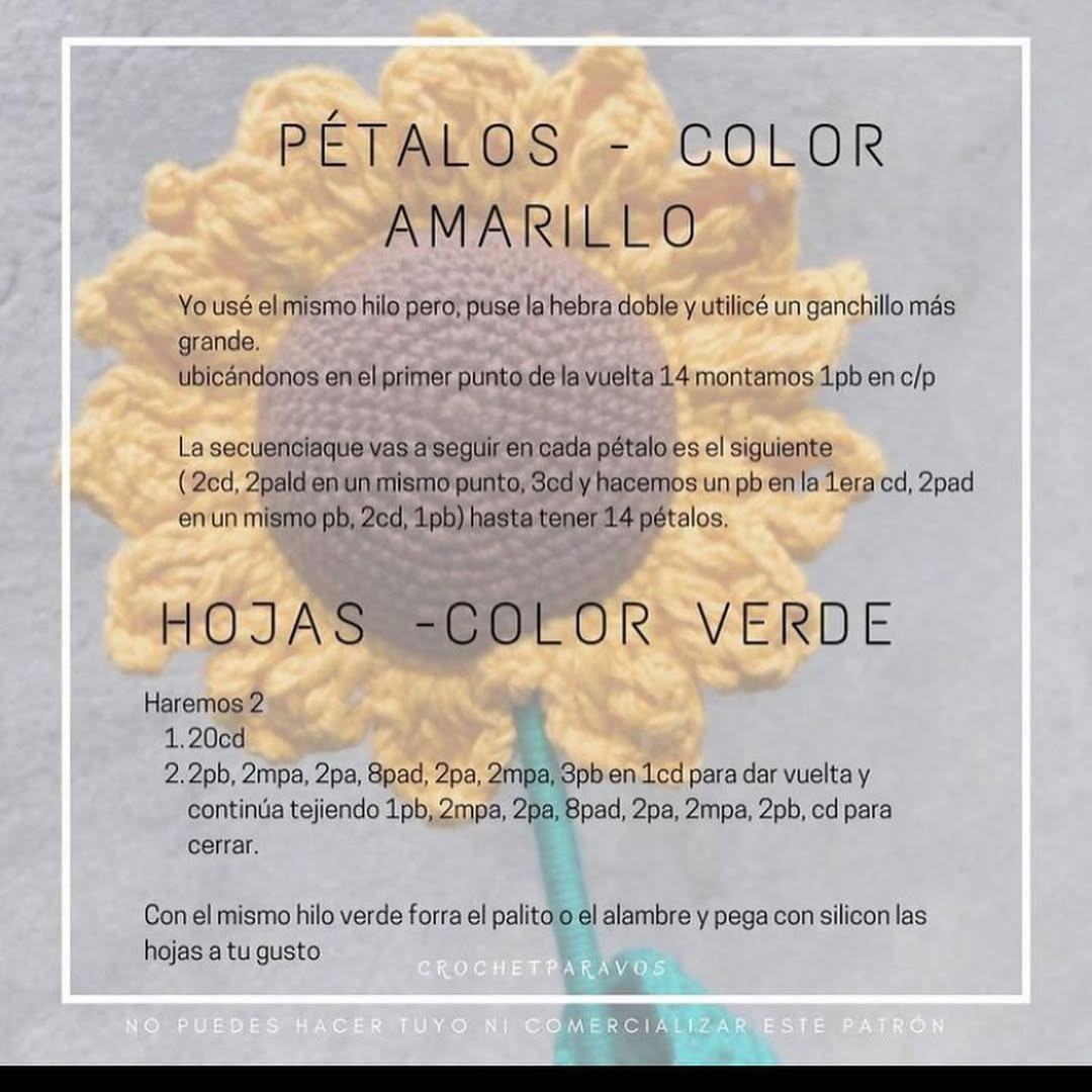 Patrón de Girasol a Crochet: Descarga Gratis y Crea el Tuyo