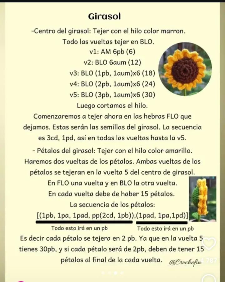 Patrón de girasol a crochet para decorar tu hogar.