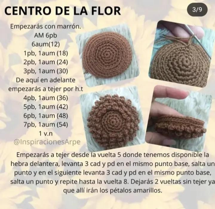 Patrón de Girasol en Crochet: Crea tu Propia Flor con Este Diseño Fácil
