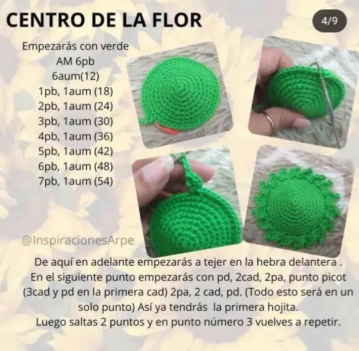 Patrón de Girasol en Crochet: Crea tu Propia Flor con Este Diseño Fácil
