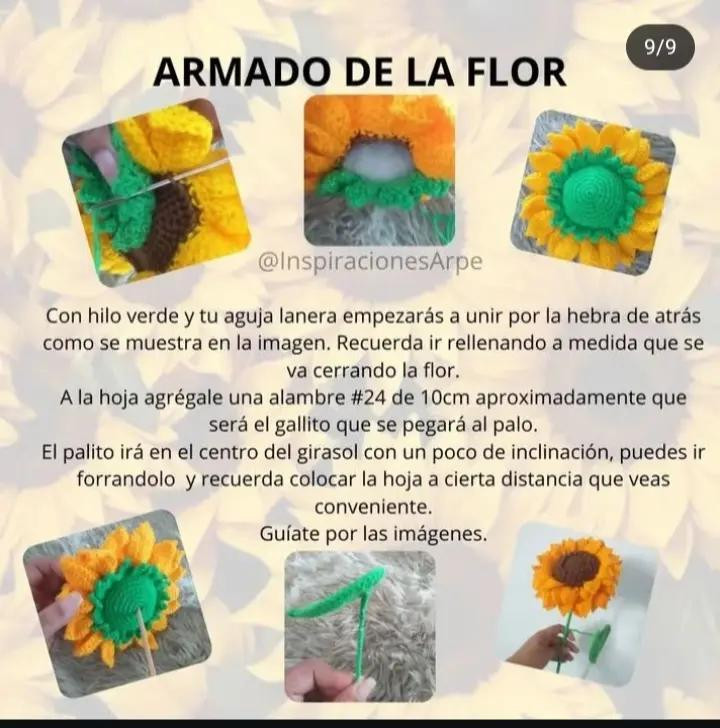 Patrón de Girasol en Crochet: Crea tu Propia Flor con Este Diseño Fácil