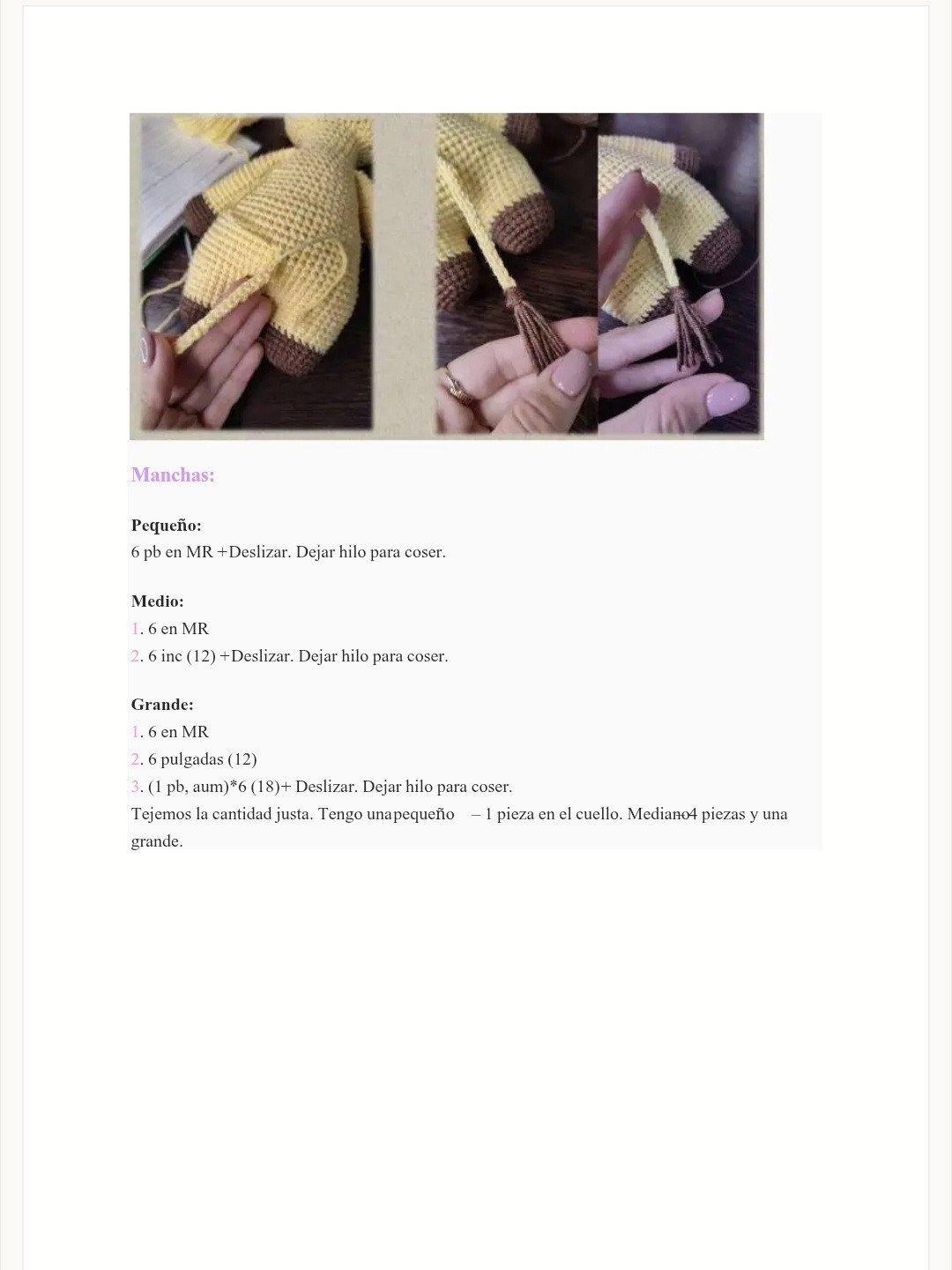 Patrón de jirafa amigurumi de ganchillo para principiantes, descarga gratuita.
