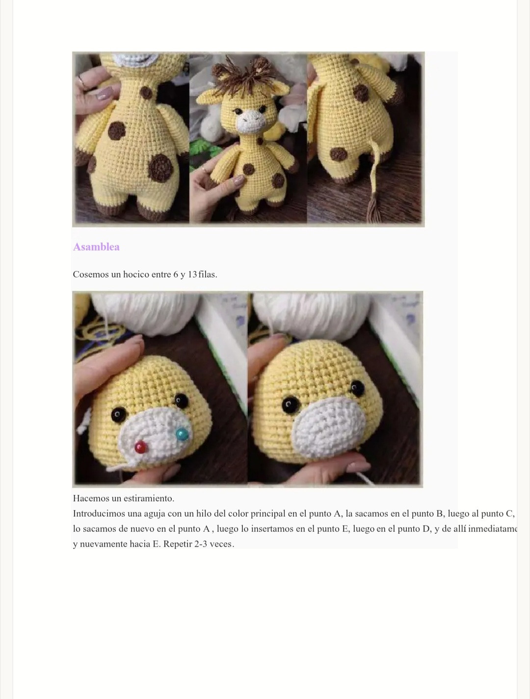 Patrón de jirafa amigurumi de ganchillo para principiantes, descarga gratuita.
