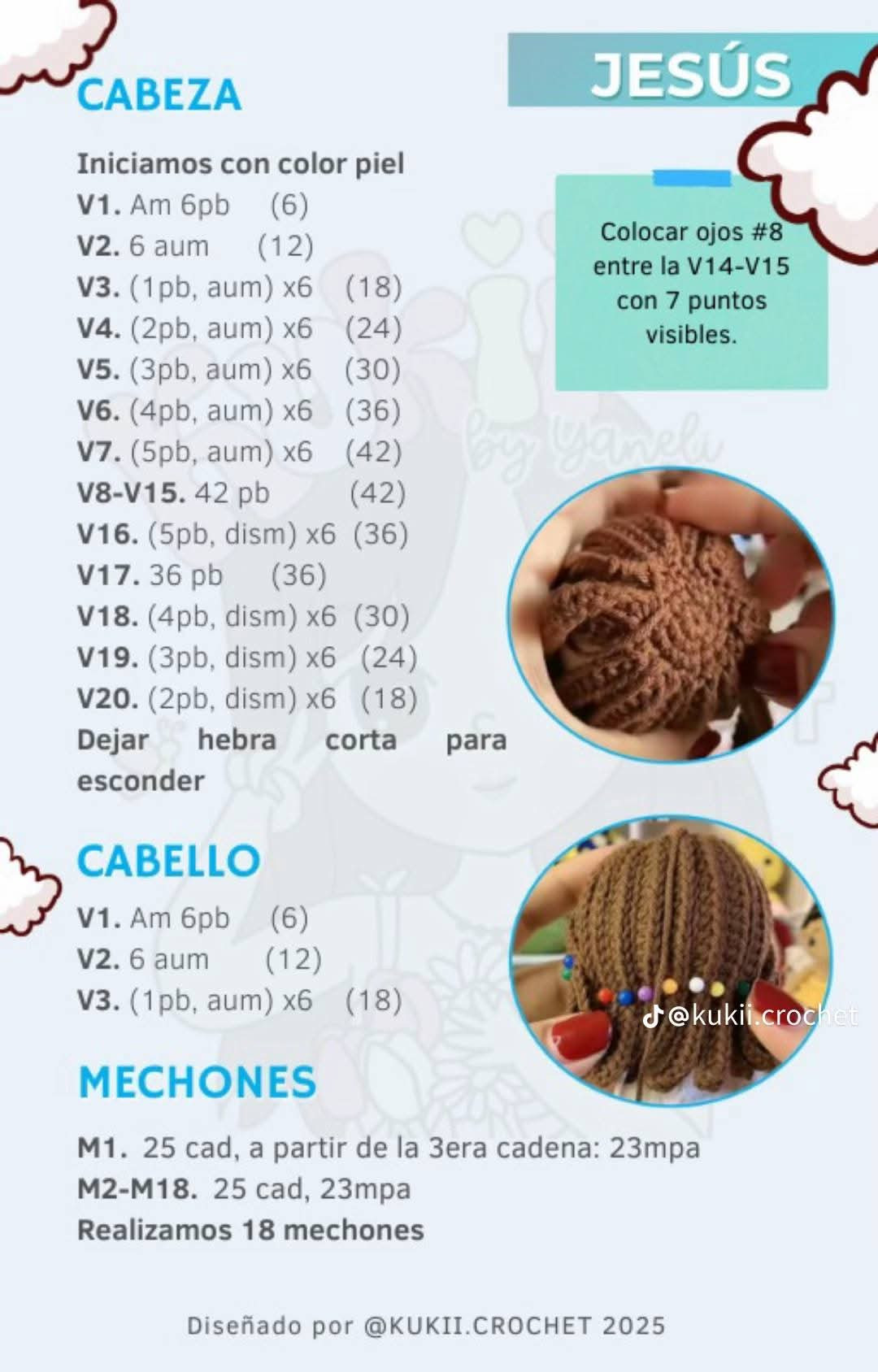Patrón de llavero amigurumi de Jesús, ideal para regalar.