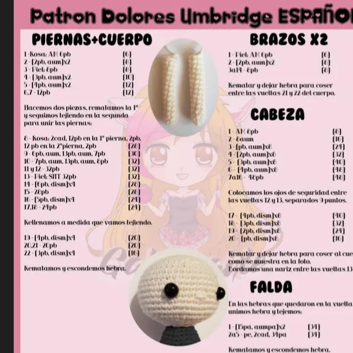 Patrón de Muñeca Amigurumi de Dolores Umbridge Gratis