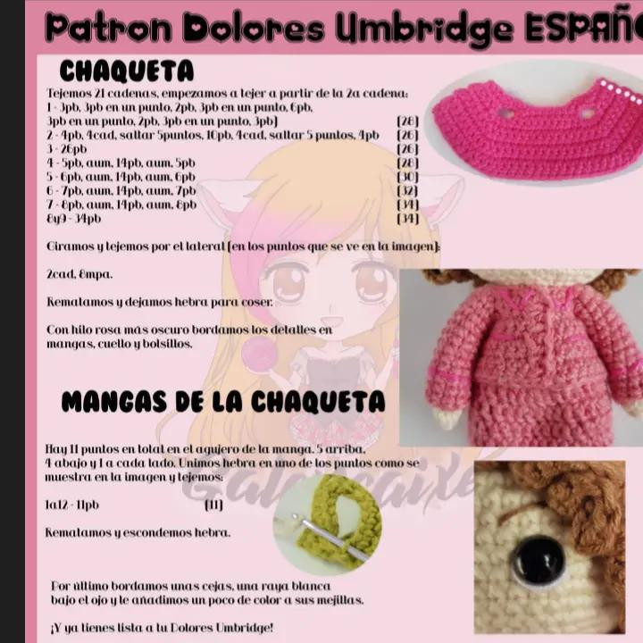 Patrón de Muñeca Amigurumi de Dolores Umbridge Gratis