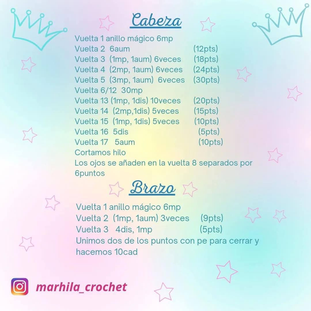 Patrón de muñeca amigurumi en vestido azul, fácil y gratuito.