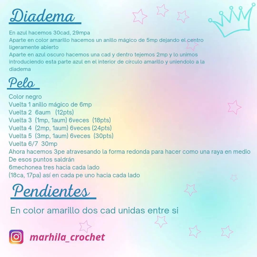 Patrón de muñeca amigurumi en vestido azul, fácil y gratuito.