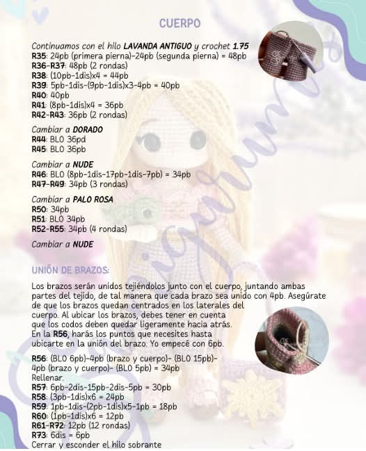 ¡Patrón de Muñeca Amigurumi Gratis con Detalles Encantadores!