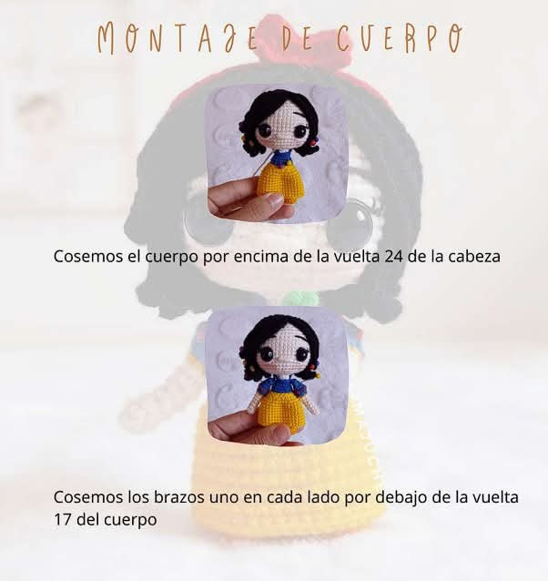 Patrón de muñeca de amigurumi inspirado en princesa, descarga ahora.