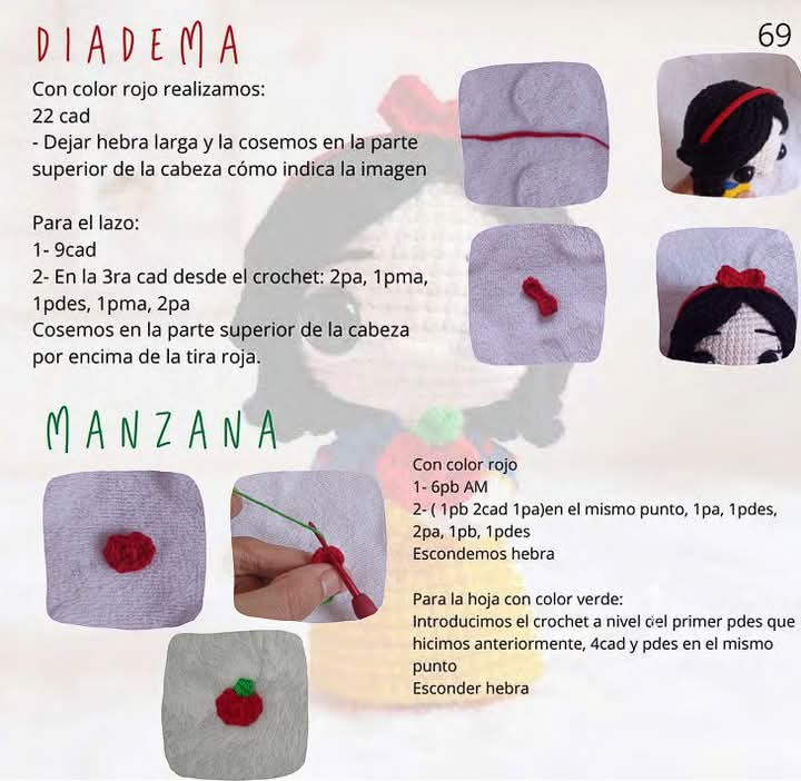 Patrón de muñeca de amigurumi inspirado en princesa, descarga ahora.