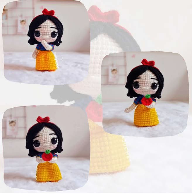 Patrón de muñeca de amigurumi inspirado en princesa, descarga ahora.