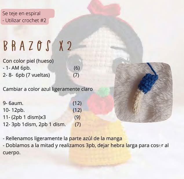 Patrón de muñeca de amigurumi inspirado en princesa, descarga ahora.