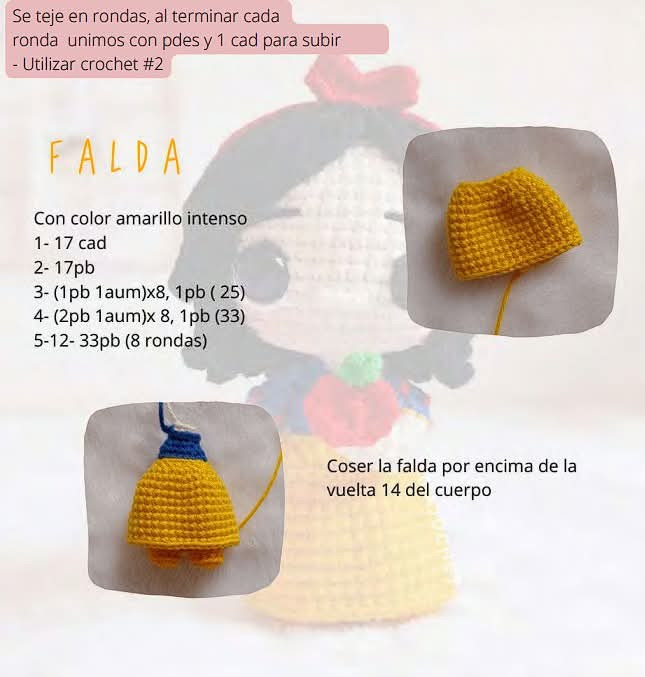 Patrón de muñeca de amigurumi inspirado en princesa, descarga ahora.