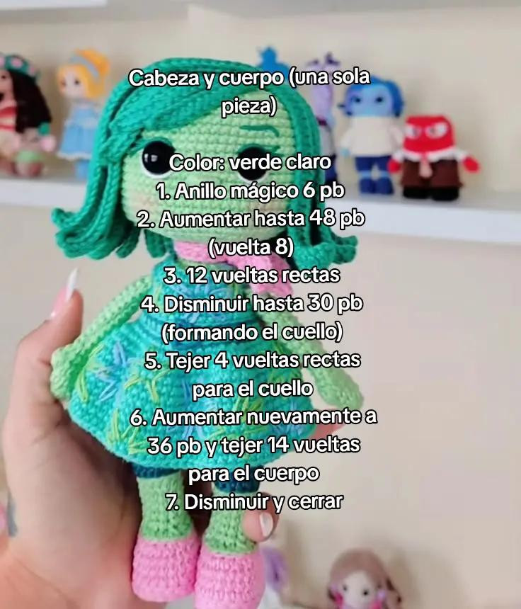 Patrón de muñeca tejida inspirado en una emoción colorida