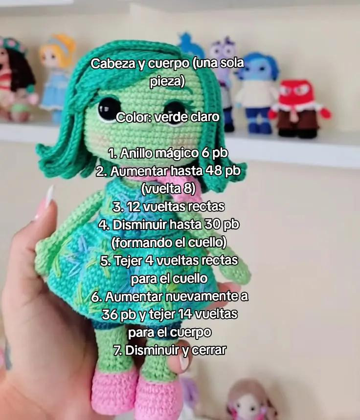 Patrón de muñeca tejida inspirado en una emoción colorida