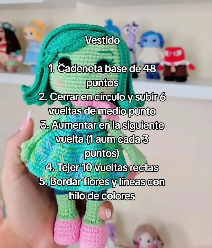Patrón de muñeca tejida inspirado en una emoción colorida