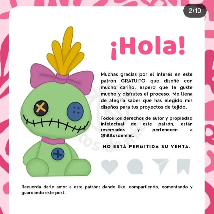 Patrón de muñeco amigurumi inspirado en Lilo & Stitch, gratuito y creativo