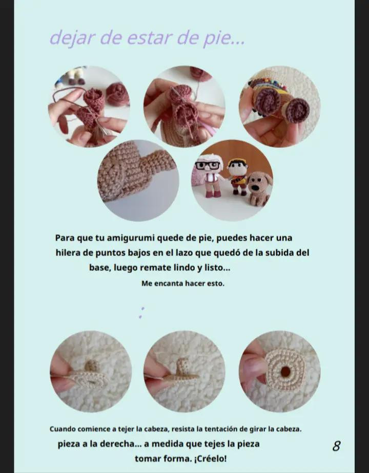"Patrón de muñeco de crochet con gafas y tirantes"
