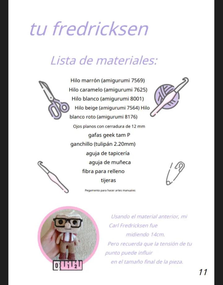 "Patrón de muñeco de crochet con gafas y tirantes"