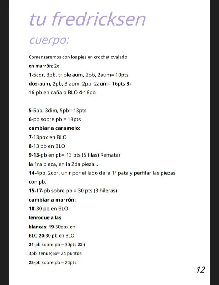 "Patrón de muñeco de crochet con gafas y tirantes"