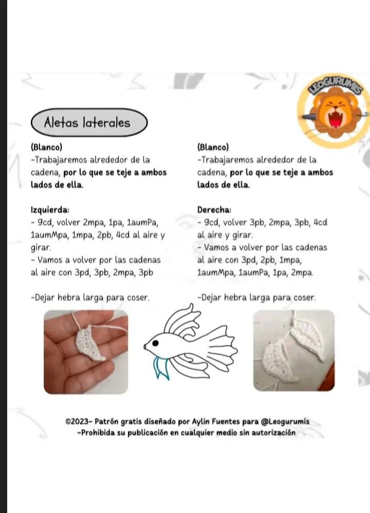 Patrón de pez de crochet realista y detallado para crear en casa