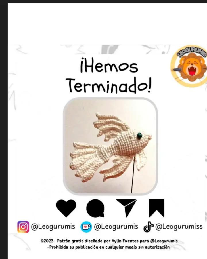 Patrón de pez de crochet realista y detallado para crear en casa