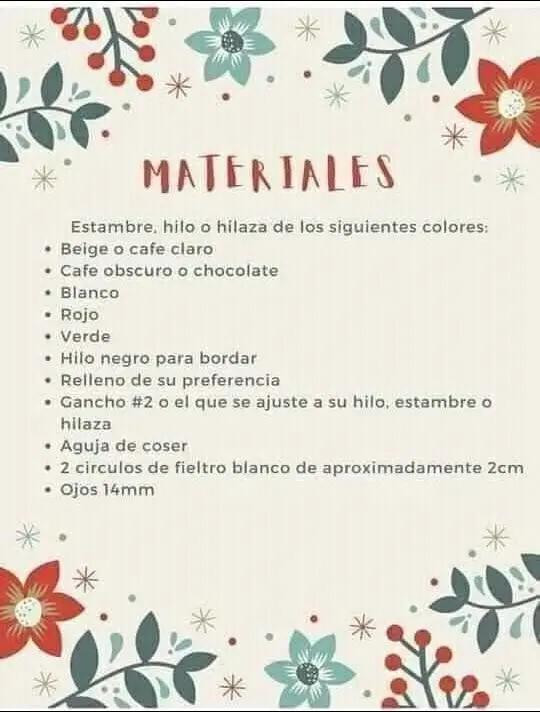 Patrón de reno navideño tejido a crochet con bufanda colorida