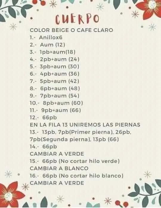 Patrón de reno navideño tejido a crochet con bufanda colorida