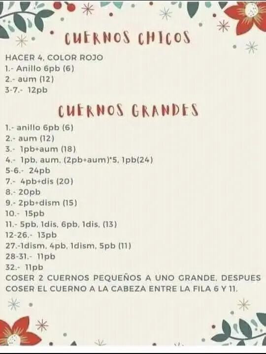 Patrón de reno navideño tejido a crochet con bufanda colorida