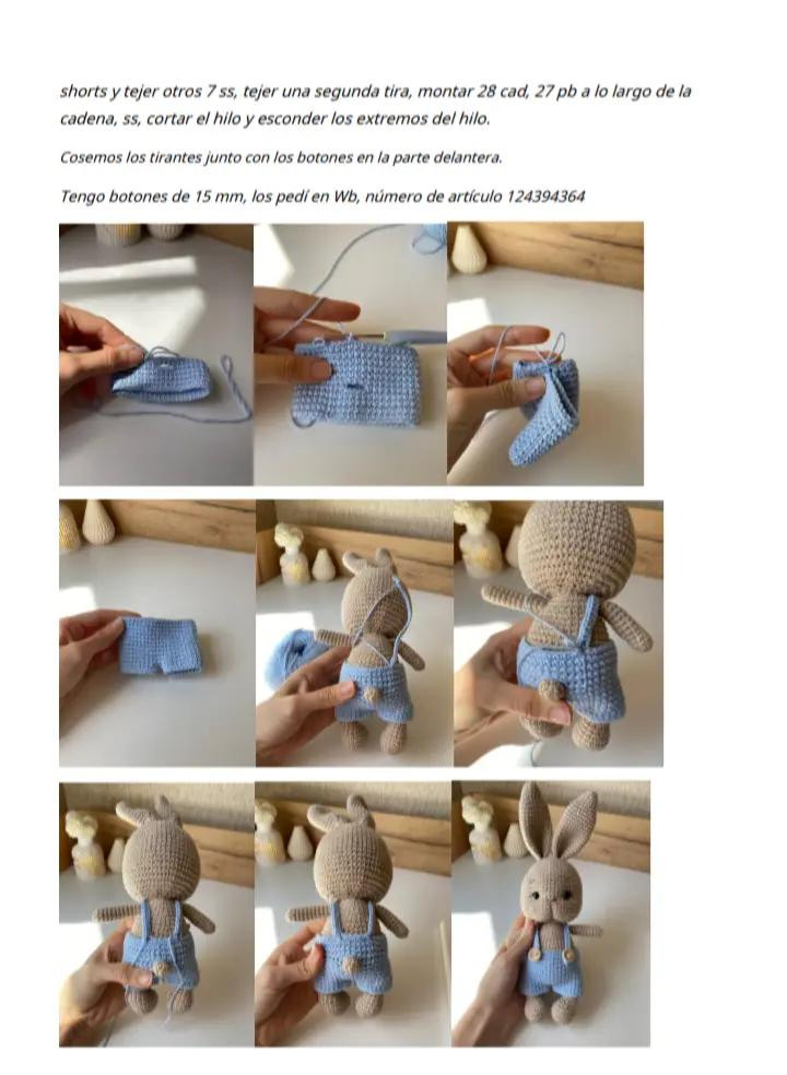 Patrón de tejido para conejitos de peluche adorables y tiernos