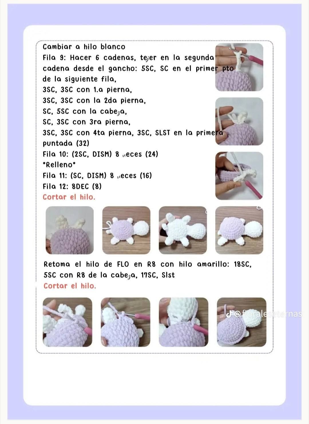 Patrón de tortuga morada sin costura para crochet
