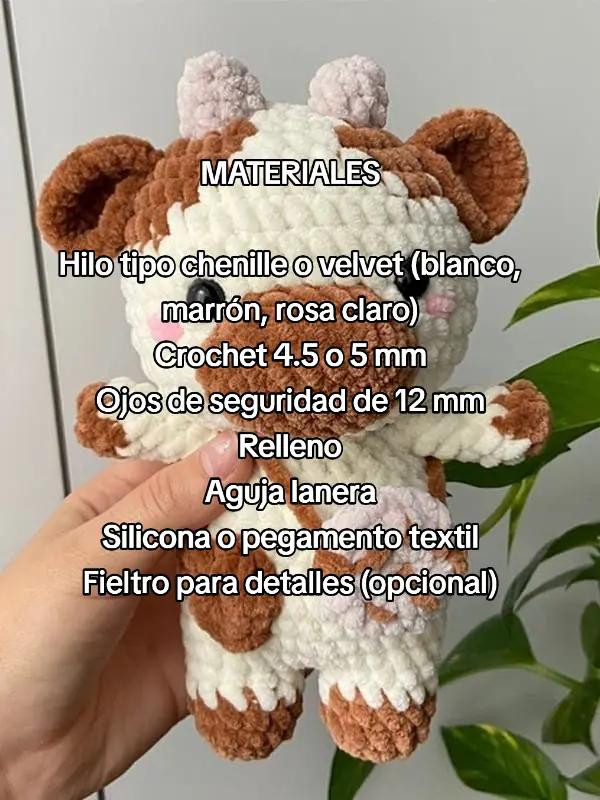"Patrón de Vacuita Muu Muu: Muñeco de Peluche Intermedio"