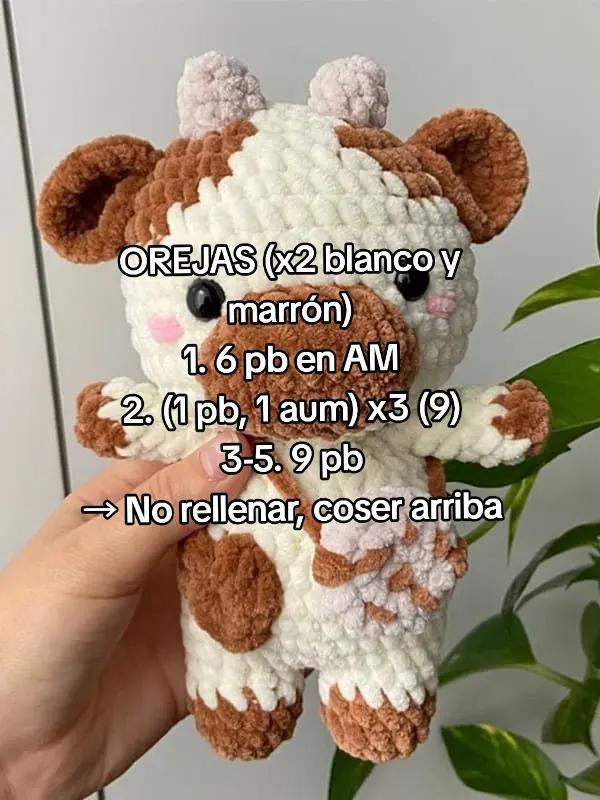 "Patrón de Vacuita Muu Muu: Muñeco de Peluche Intermedio"