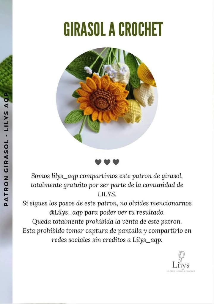 Patrón Detallado para Crear Girasoles de Crochet Paso a Paso