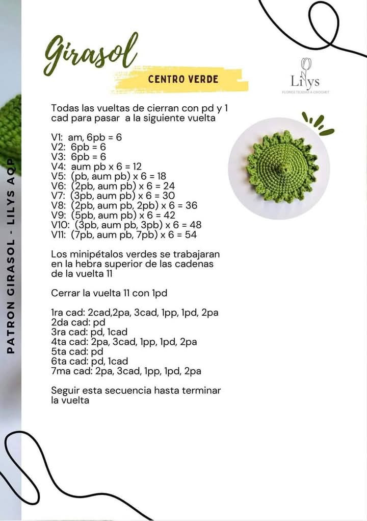 Patrón Detallado para Crear Girasoles de Crochet Paso a Paso