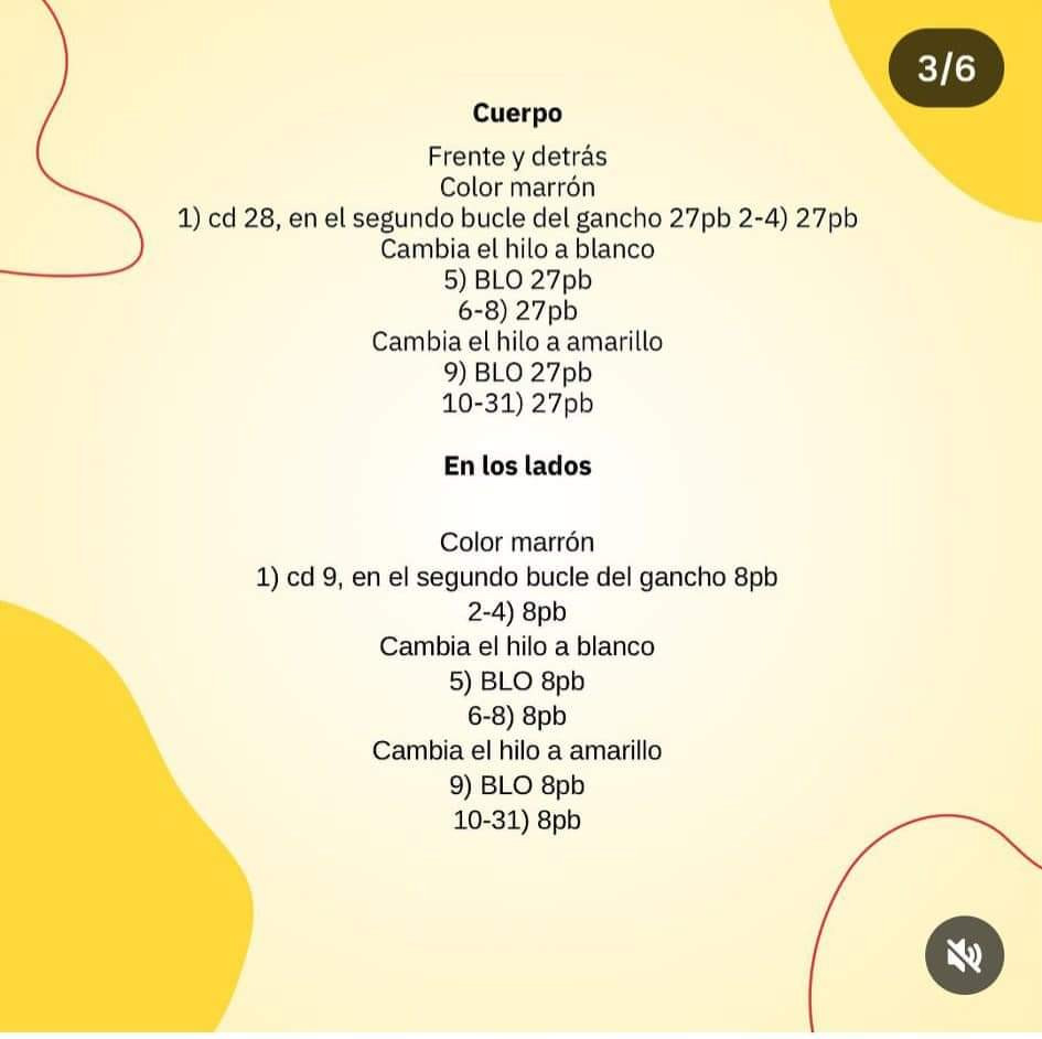 Patrón detallado para crear tu propio Bob Esponja de crochet