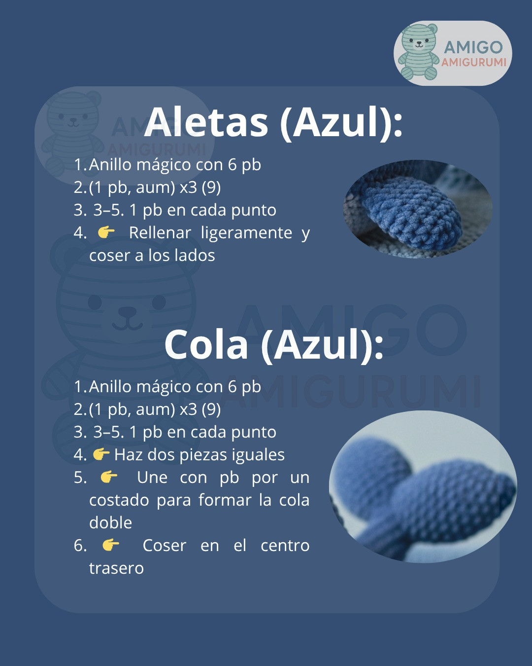 Patrón detallado para crear un adorable amigurumi de ballena azul