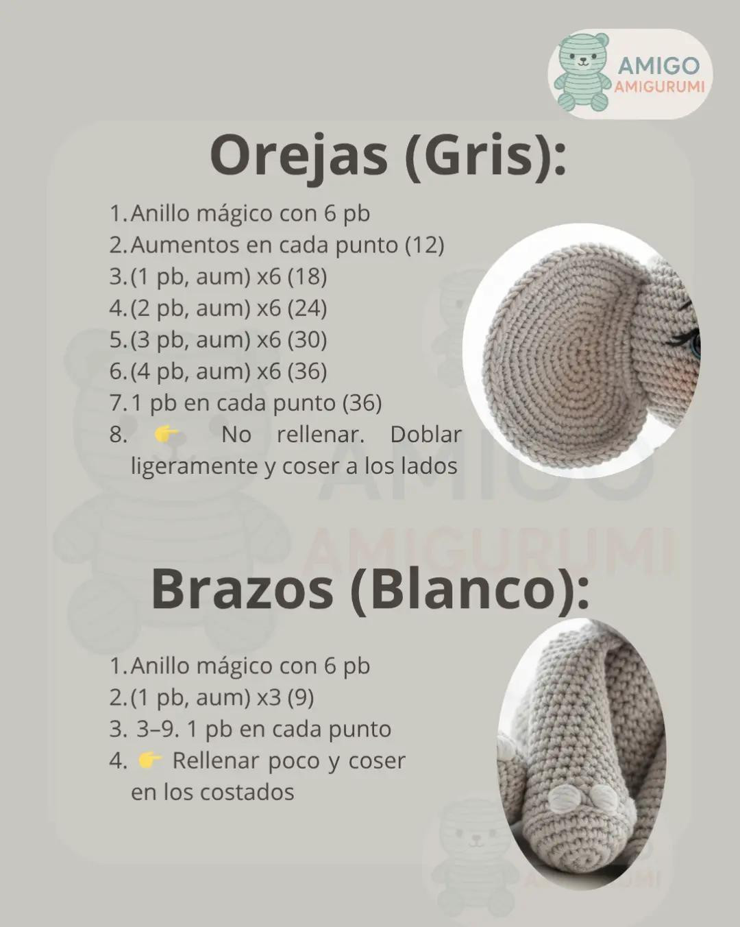 Patrón detallado para crear un adorable elefante amigurumi de crochet.