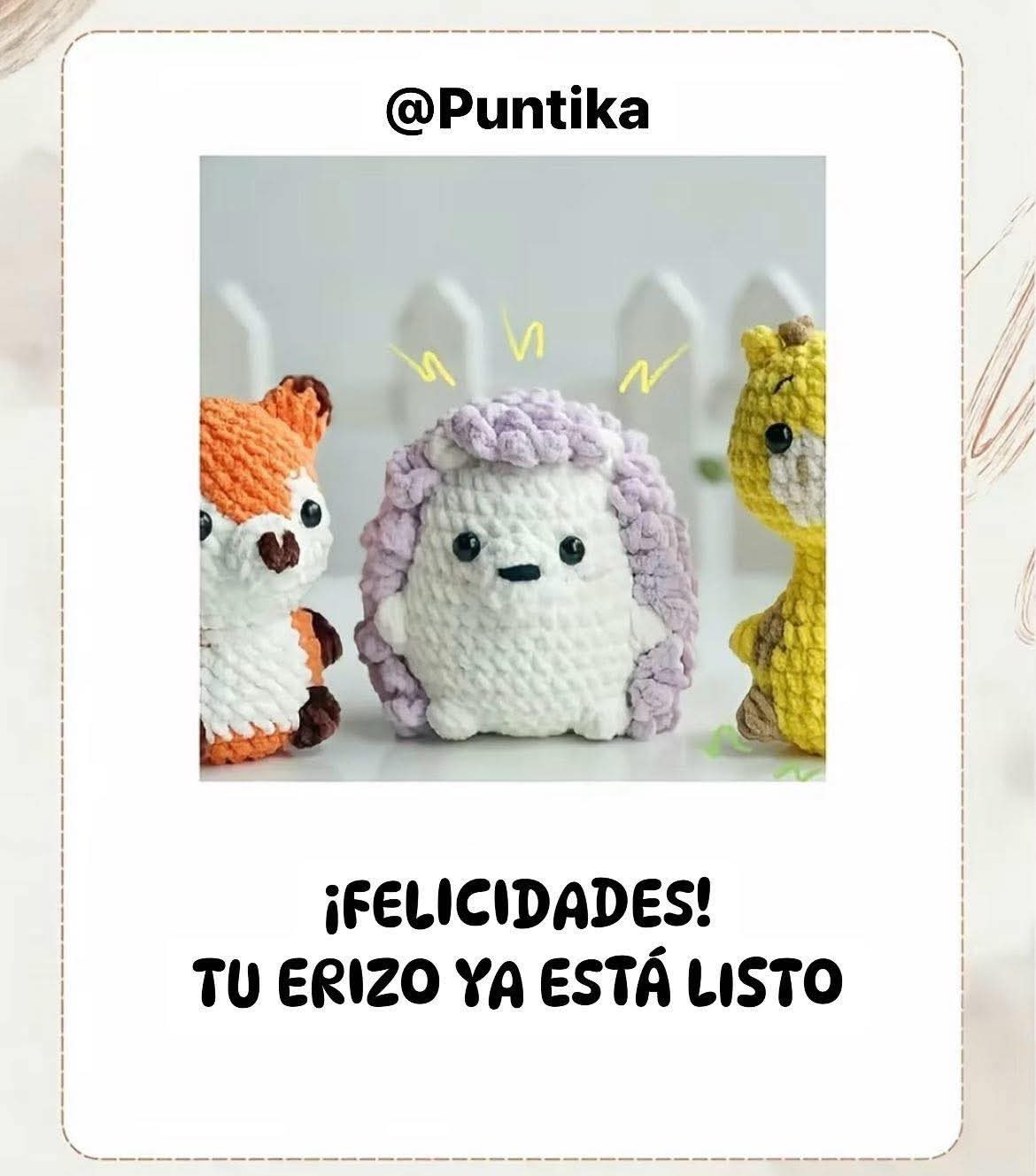Patrón detallado para crear un adorable erizo de crochet sin costuras.