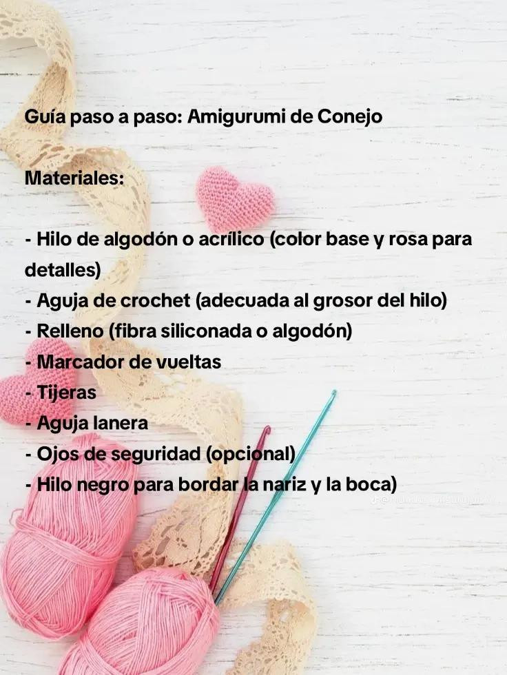 Patrón detallado para crear un amigurumi de conejo adorable