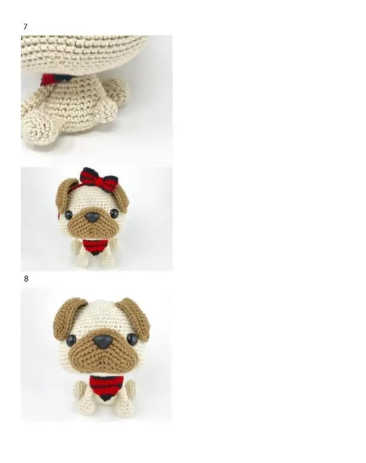Patrón Detallado para Crear un Pug de Crochet Adorable
