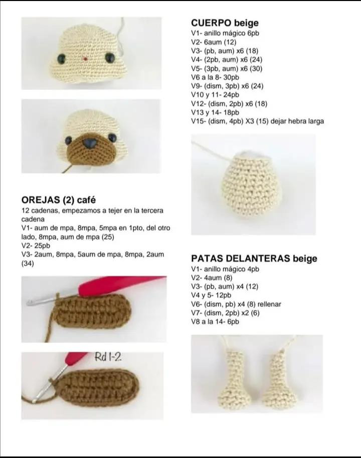 Patrón Detallado para Crear un Pug de Crochet Adorable