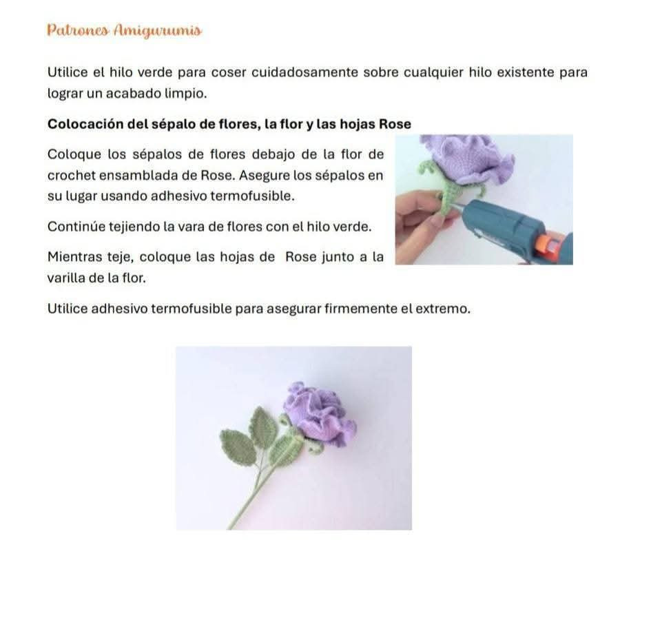 Patrón detallado para tejer una rosa de ganchillo con pétalos realistas