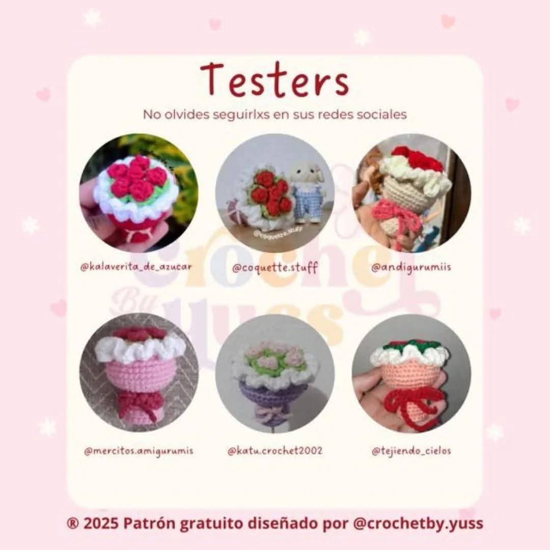 Patrón Gratis para Crear Mini Ramo de Flores de Crochet